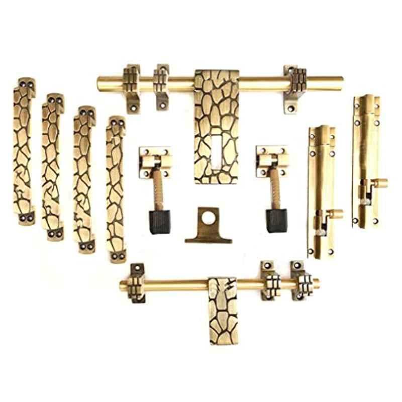 Jovial 10 Pcs Zinc Alloy Antique Brass Double Door Fitting Accessories Kit, DoubleDoor-1027-KT-137