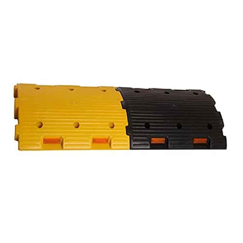 Ladwa 3m 75mm Plastic Black & Yellow High Visibility Road Hump Safety Speed Breaker, LSI PRH-75mm_3