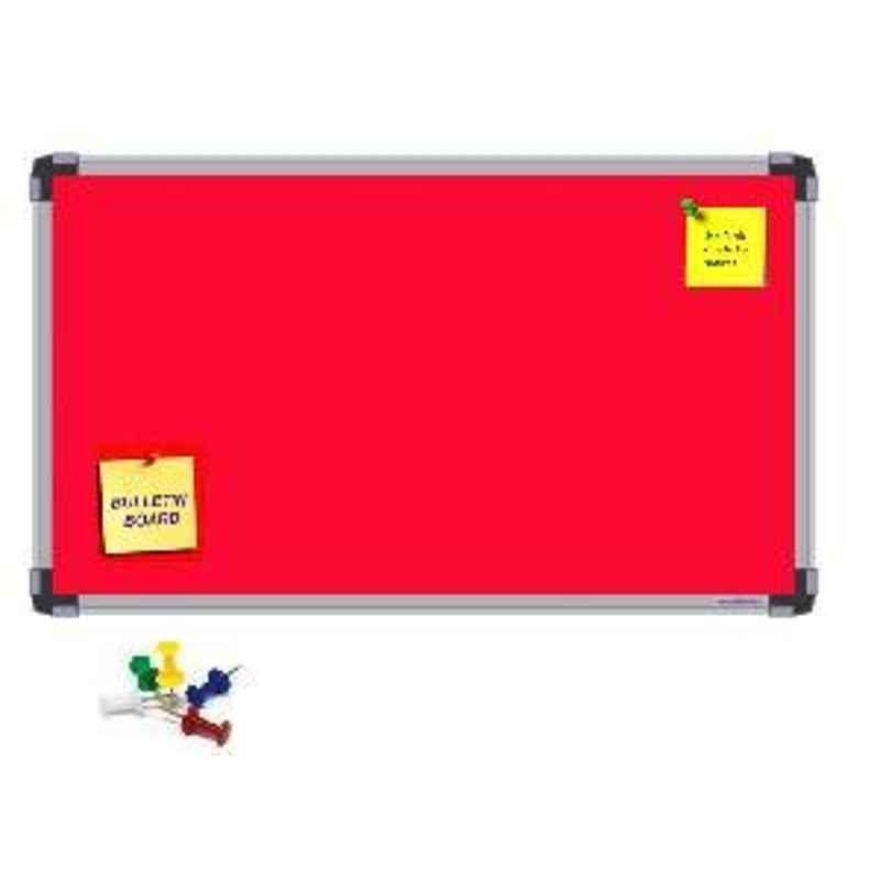 Nechams 4'x2' Fabric Notice Board Economy Series RED FABRED42UF