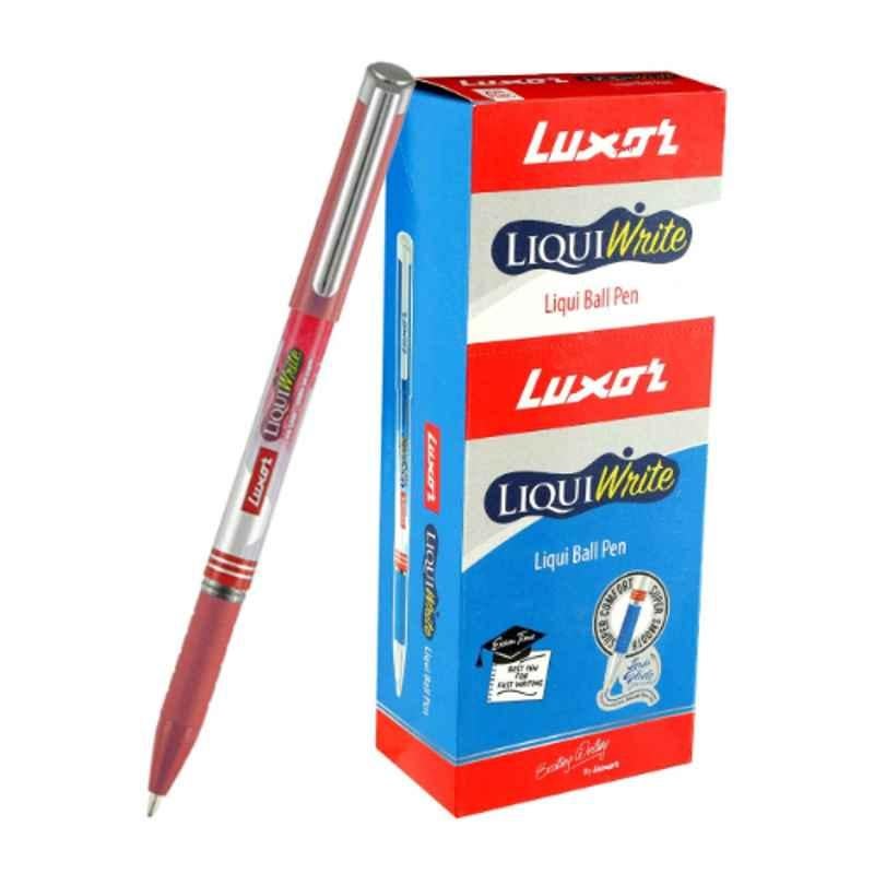 Luxor Liquiwrite Red Plastic Ball Pen, 1874 (Pack of 1000)