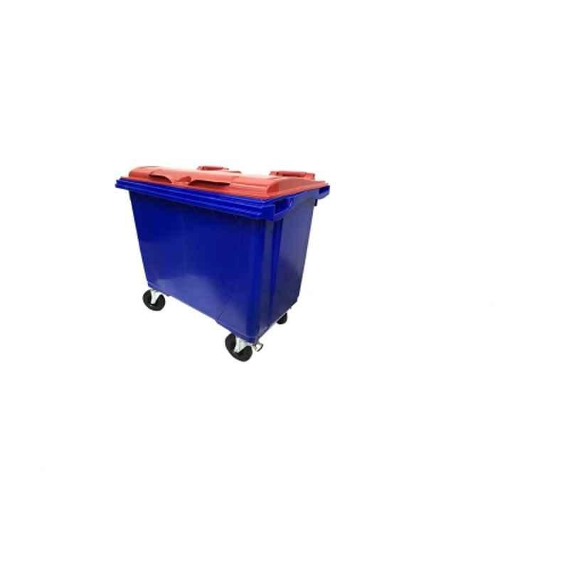 Wellsure Healthcare 100L HDPE Plastic Red Waste Bin with 4 Wheels, WSH-1513