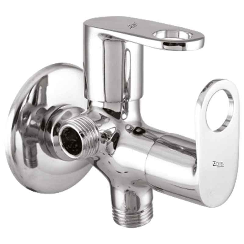 Zoie Orneo Brass Silver Chrome Finish 2 in 1 Angle Valve, Z31010