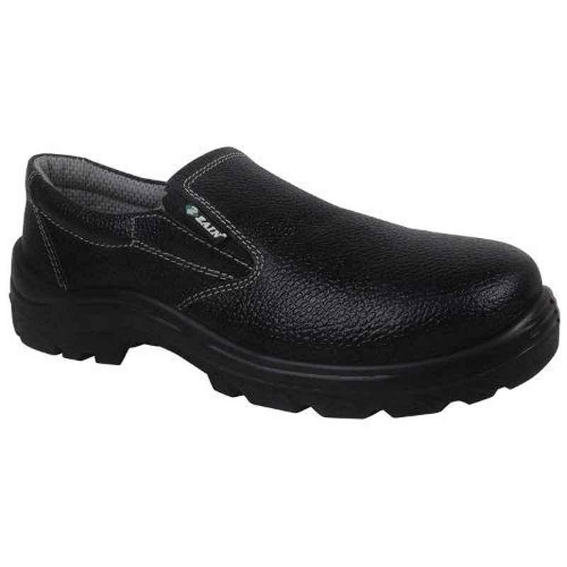 Zain Zm-08 Leather Steel Toe Black Slip-On Work Safety Shoes, 82337-07, Size: 10