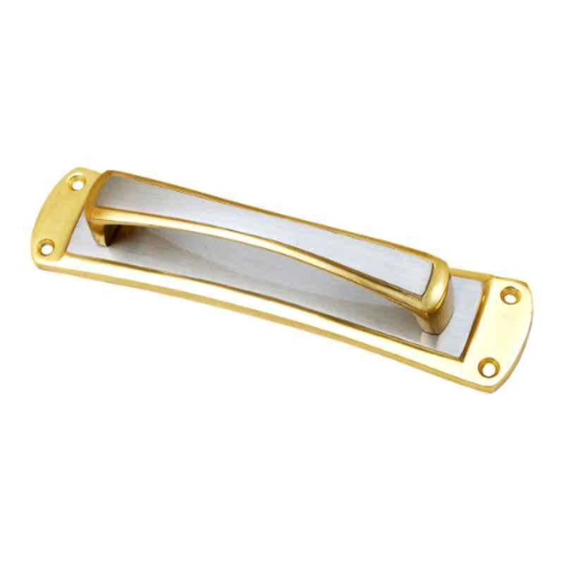 Smart Shophar 7 inch Brass Gold Silver Daisy Plate Handle, 50850-BPHD-GS07 (Pack of 6)