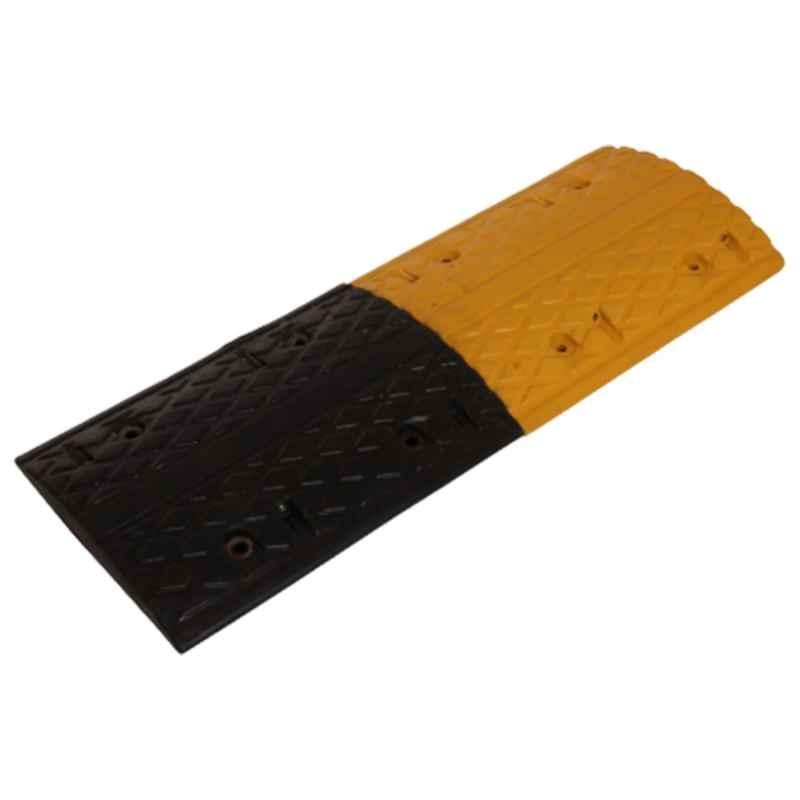 Ladwa 3m 50mm Rubber Black & Yellow High Visibility Road Hump Safety Speed Breaker, LSI-ROADHUMP-50MM