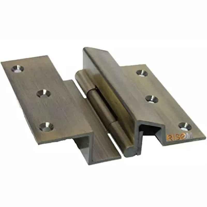 RiseOm 75x19x19mm Brass Antique Finish Half Overlay Duct Hinge, Z6-A5NX-CC4H (Pack of 10)