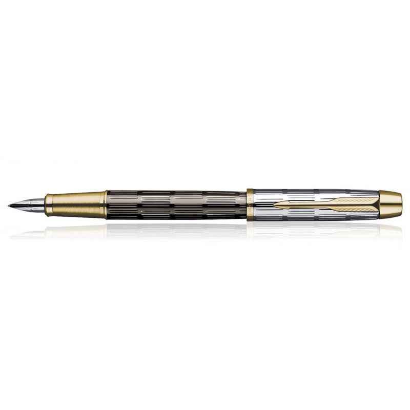 Parker Im Twin Chiselled Fine Nib GT Fountain Pen, 9000014419