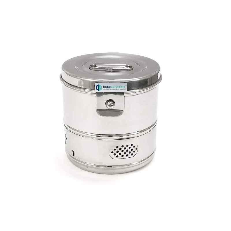 Indosurgicals 6x6 inch Stainless Steel Dressing Drum, 70089