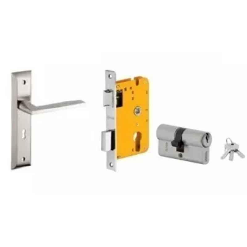Dorset HL Series Twist 60mm Stainless Steel Patina Finish Door Handle Lock Set with Both Side Key Cylinder (Pack of 4)