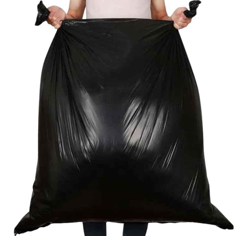 Singhal 30x37 inch 120 Micron Black Plastic Garbage Bag for Kitchen, Office, Warehouse & Restaurant (Pack of 100)