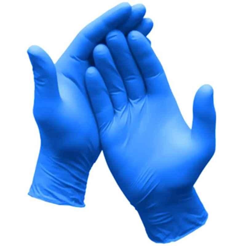 AccuSure 100 Pcs Blue Powder Free Nitrile Examination Gloves, FNEG2, Size: M