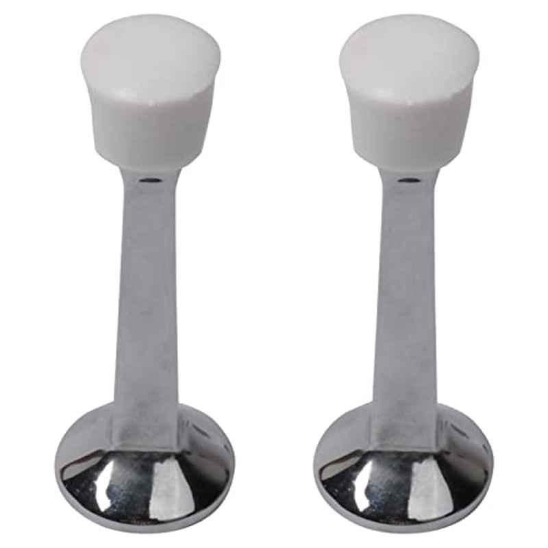 Screwtight 3 inch Zinc Satin Nickel Finish Skirting Mount Door Stopper for Home, Office & Hotel, â€ŽZ230403SN-2 (Pack of 2)