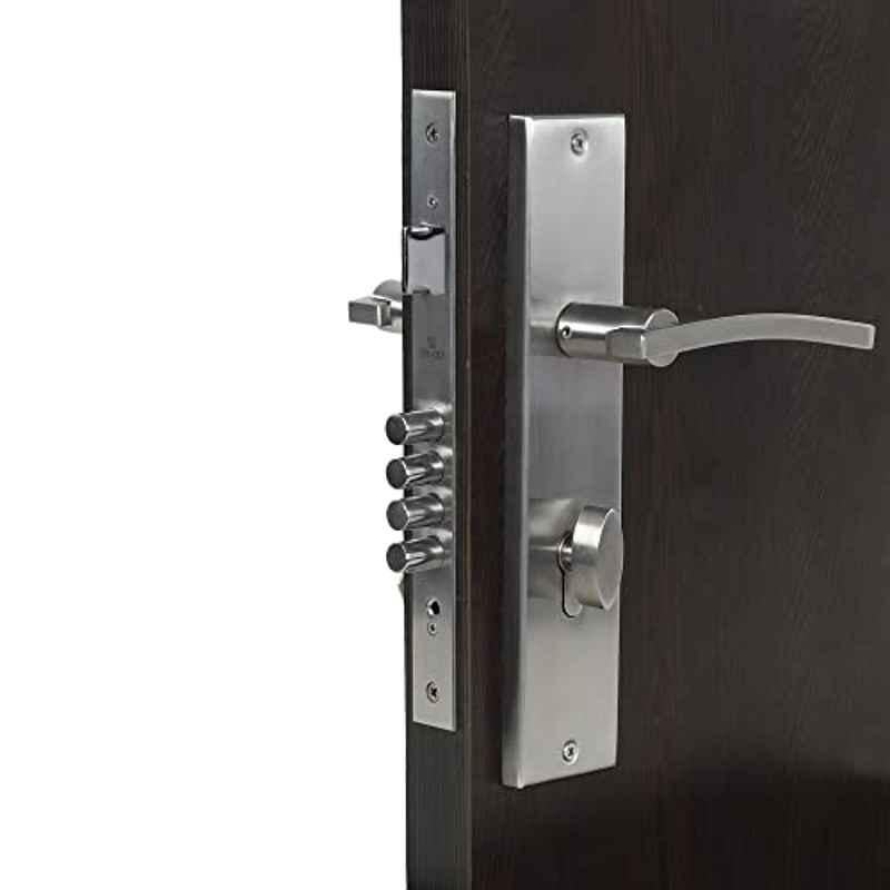 Homexpert Ivy-OSK 10 inch 60mm Stainless Steel Silver Cylindrical Plate One Side Key Mortise Door Lock Set
