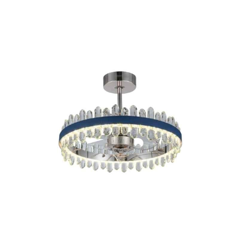 Aera Zircon-08 38W S Gold Blue & Transparent Decorative Ceiling Fan with Remote Control, Sweep: 550 mm