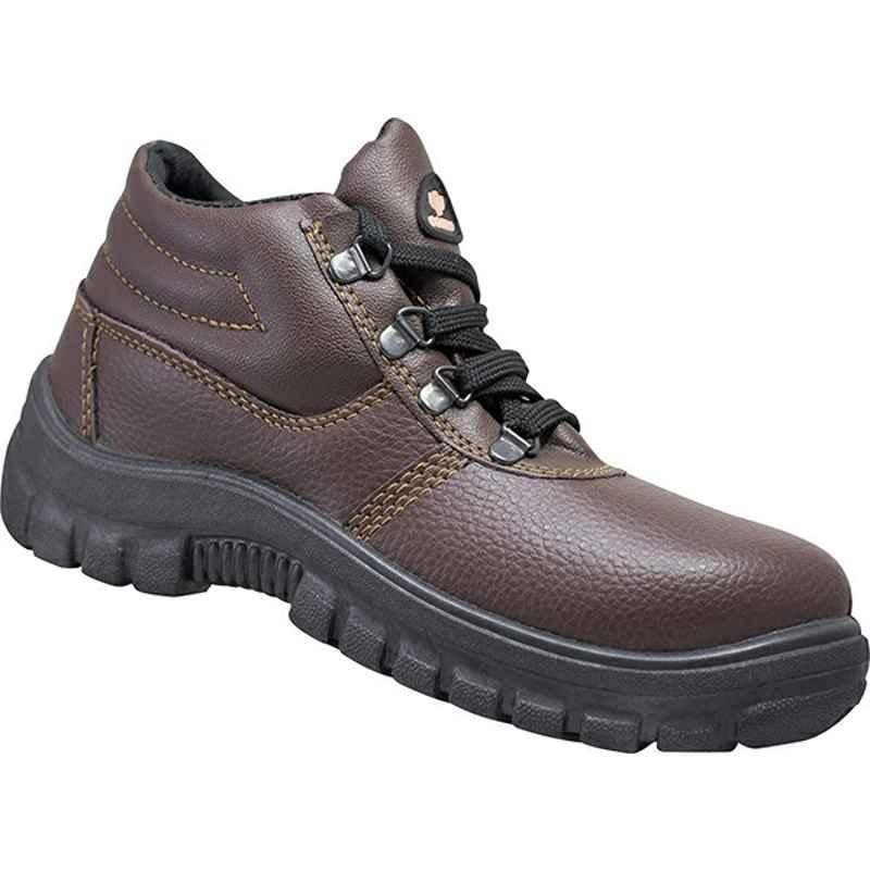 Prima PSF-25 Cosmo Steel Toe Brown Work Safety Shoes, Size: 6