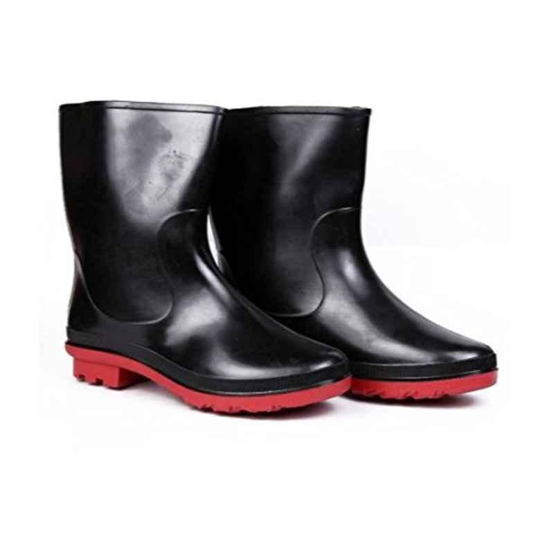 Hillson Don PVC Red & Black Safety Work Gumboots with Lining, Size: 6