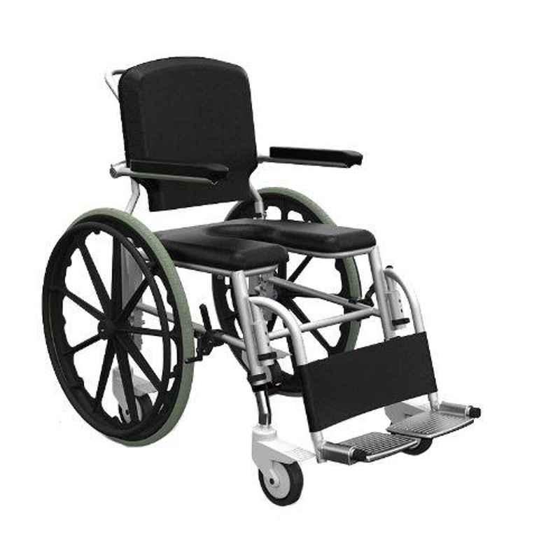 Frido Prime 41.3x25.7x34.7 inch Fully Waterproof & Rustproof Self Propelled Shower Commode Wheelchair, SSS100