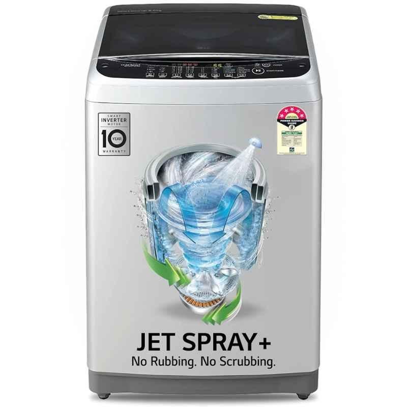 LG 8kg Middle Free Silver Fully-Automatic Top Load Inverter Washing Machine, T80SJSF1Z