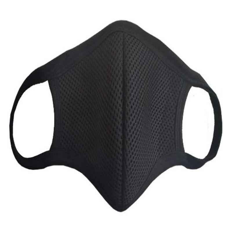APS Cotton Reusable, Washable & Anti Pollution Black Face Mask, FM-05 (Pack of 10)