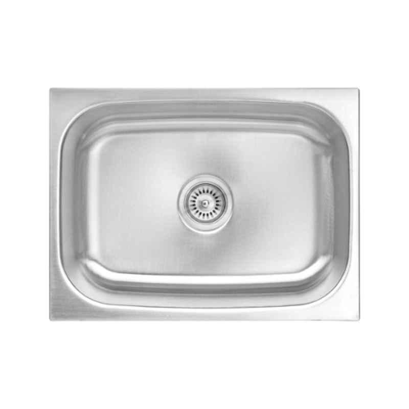 Neelkanth Die Pressed 610x458mm Stainless Steel Single Bowl Matt Kitchen Sink, NKR-DD-SB 2418 M