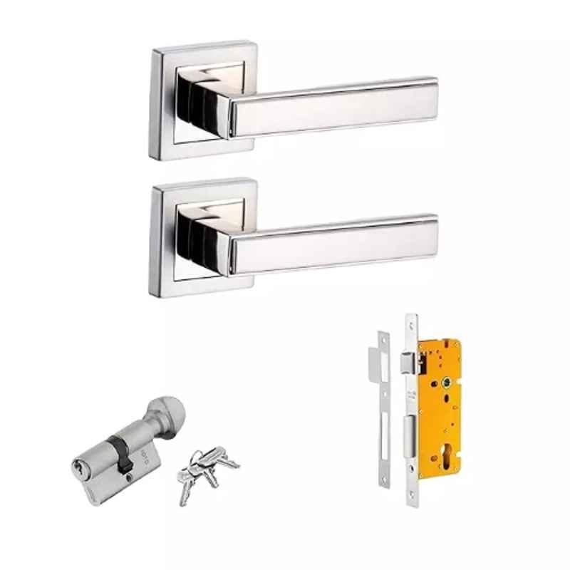 Dorset Kaira MLKAIORASC 50mm Silver Chrome Finish Zinc Mortise Door Lock Set with 1 Side Key & 1 Side Knob