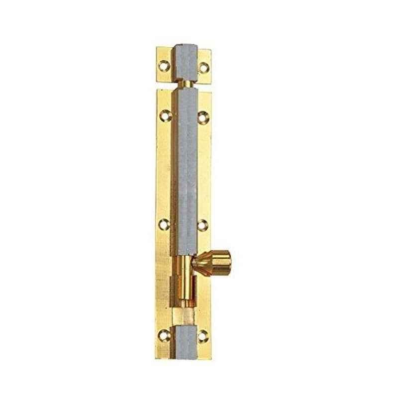 Smart Shophar 4 inch Brass Gold Silver Plain Tower Bolt, SHA10TW-PLAN-GS04-P1