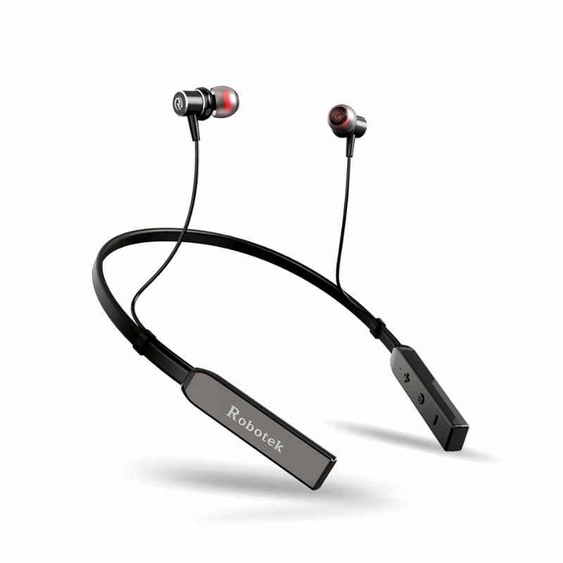 Robotek Vaayu Black & Grey In-Ear Wireless Bluetooth Neckband