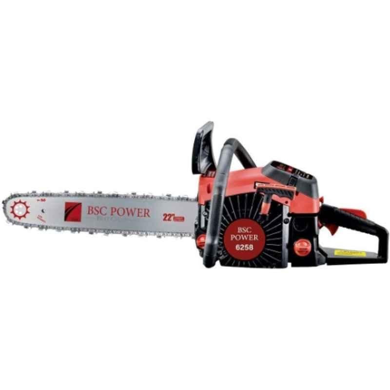 BSC Power BSC-6258 2.6kW 62cc Petrol Operated Automatic Chainsaw with 550ml Fuel Tank