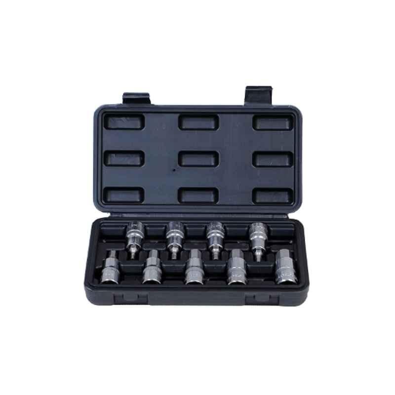 Durelo 9 Pcs 1/2 inch Metal Drive Hex Bit Socket Set, â€ŽD-BS9H