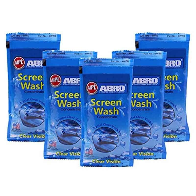 Abro Screen Wash Concentrated Windshield Washer For Crystal-Clear & Shiny Screen, (Pack of 5)