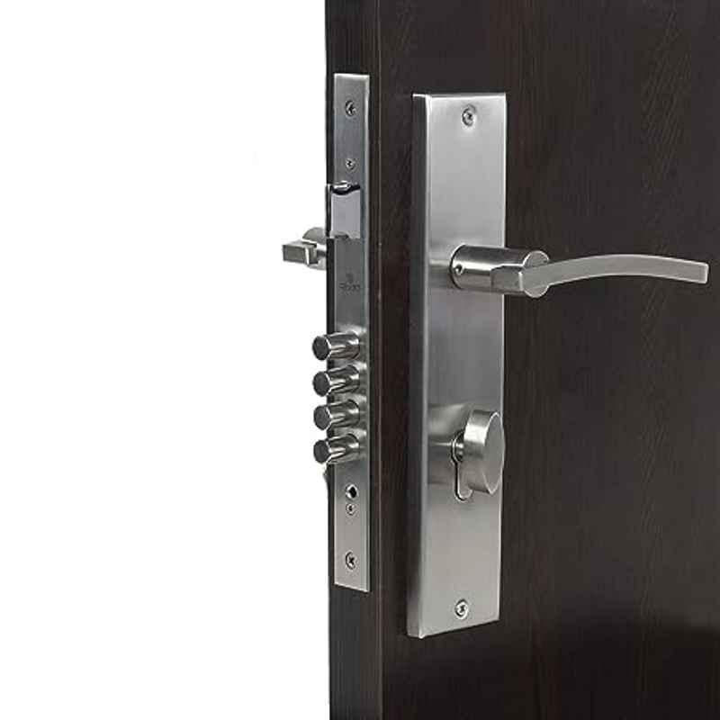 Handle Waala Ivy-OSK 10 inch 60mm Stainless Steel Silver Cylindrical Plate One Side Key Mortise Door Lock Set