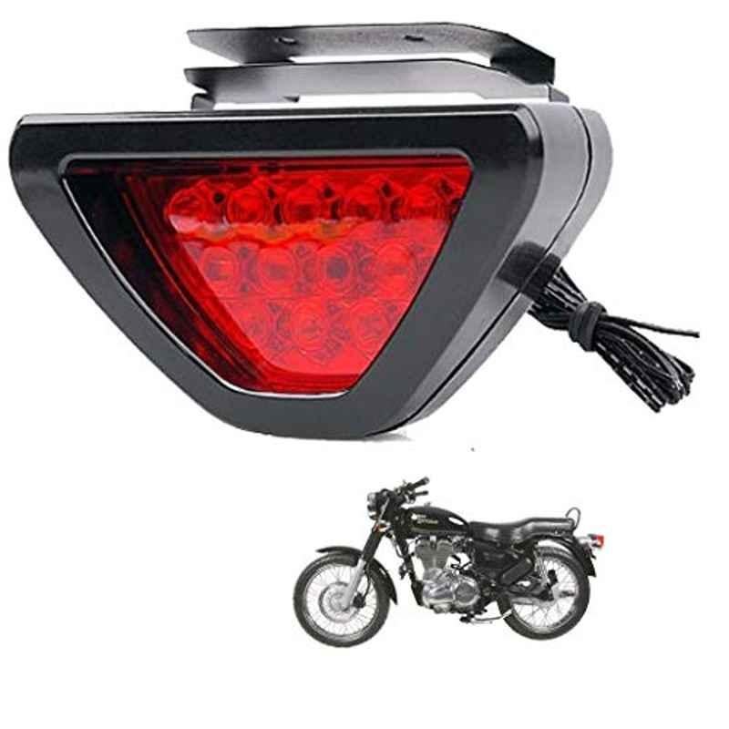 Kozdiko 12 LED Triangle Shape Bike Brake Light with Flash Mode for Royal Enfield Bullet Electra Twinsparke, koz_94772