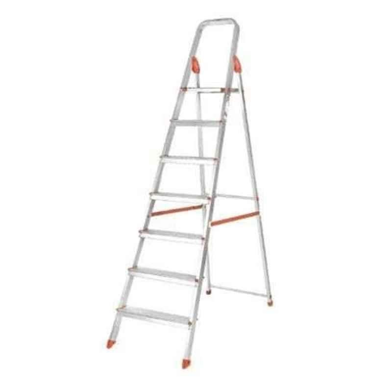 Bathla Advance 7 Step Silver & Orange Aluminium Ladder