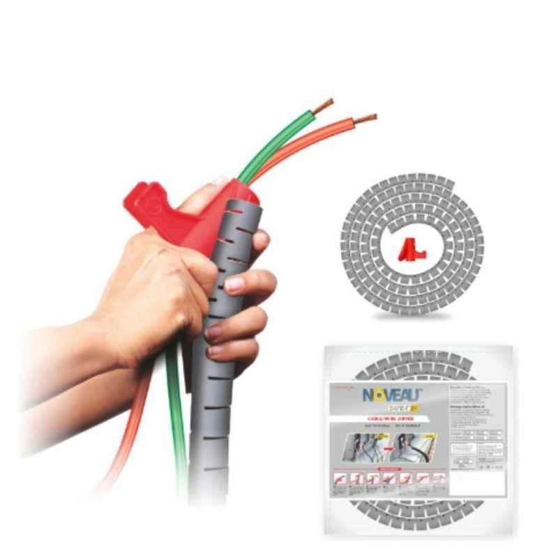 Noveau Safe-T-1ST 40mm 1.5mm Virgin HDPE Metallic Silver Cable Zipper, NSFZ40MS0105