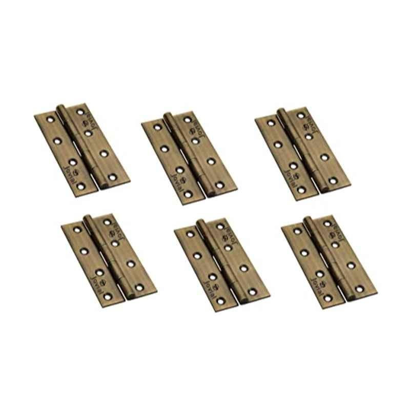 Jovial Lacier 4 inch 14G Stainless Steel Antique Brass Door & Window Butt Hinges (Pack of 6)