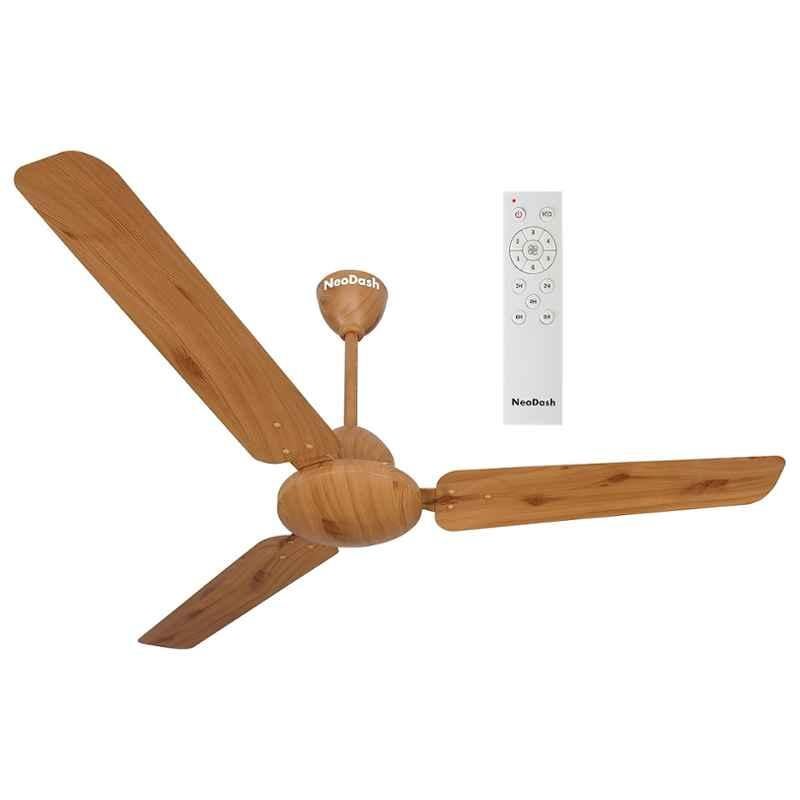 NeoDash EXA 28W Pinewood Brown 5 Star BLDC Ceiling Fan with Remote Control & 3 Years Warranty, ND-ADEX-1200-PB, Sweep: 1200 mm