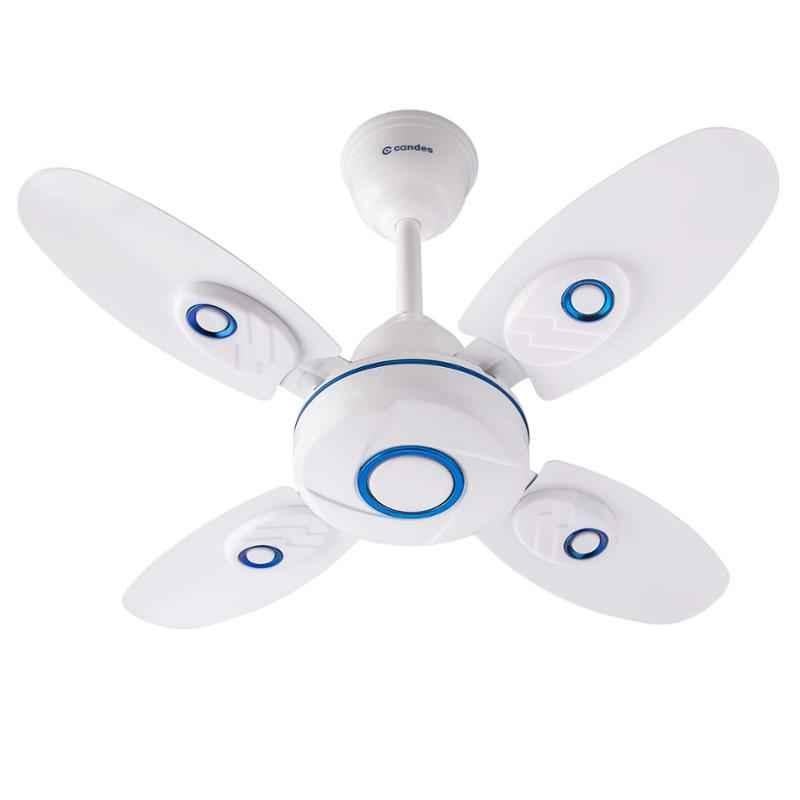 Candes Nexo Ultra High Speed White & Blue 4 Blade Ceiling Fan, Sweep: 600 mm (Pack of 4)