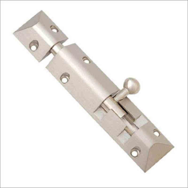 Smart Shophar 8 inch Brass Silver Pyramid Tower Bolt, 54668-BPTB-SS08 (Pack of 2)