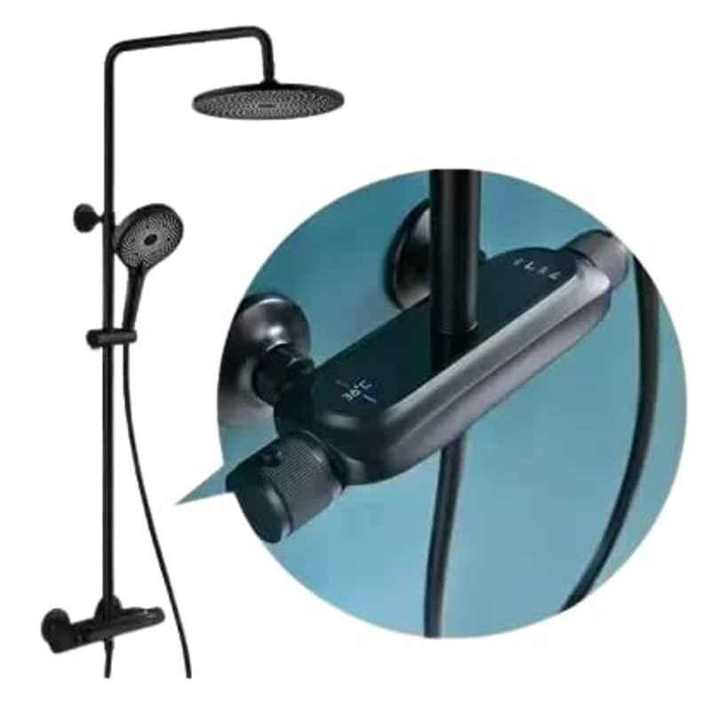 ZeeCry 4-in-1 Black Stainless Steel Wall Mounted Modular Shower Panel Tower System