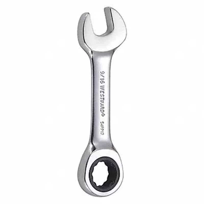 Westward 4-3/8 inch Alloy Steel Chrome Ratchet Wrench, 54PP17