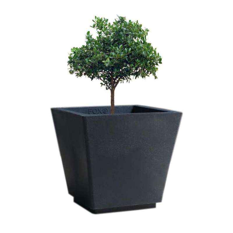 Fox B 14 Inch Square Grey German Polymer Planter, FOX-GK-14-G
