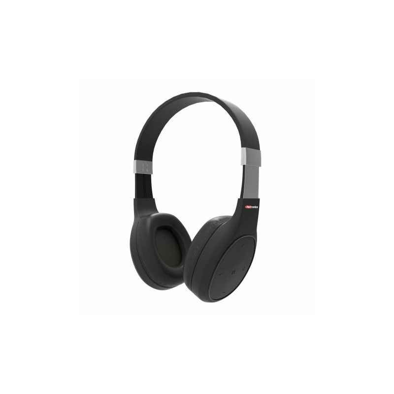 Portronics Muffs Plus Black Wireless Bluetooth Headphone with Aux Port, POR 762