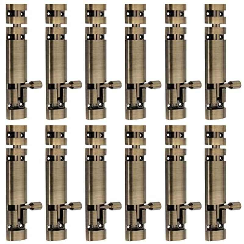Screwtight Xylo 4 inch Aluminium Antique Brass Finish Tower Bolt, XYLO-BA-4IN-12 (Pack of 12)