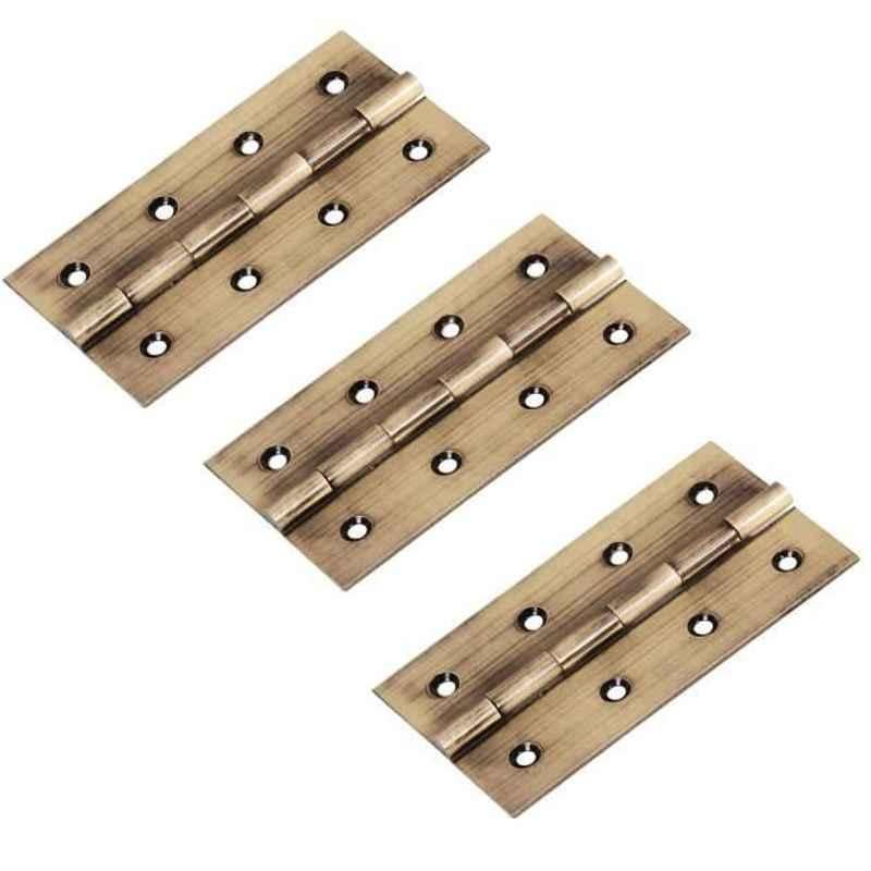 Smart Shophar 4x.75x1.5 inch Brass Antique Butt Hinge, SHA10HG-BUTT-AN4X.75X1.5-P3 (Pack of 3)