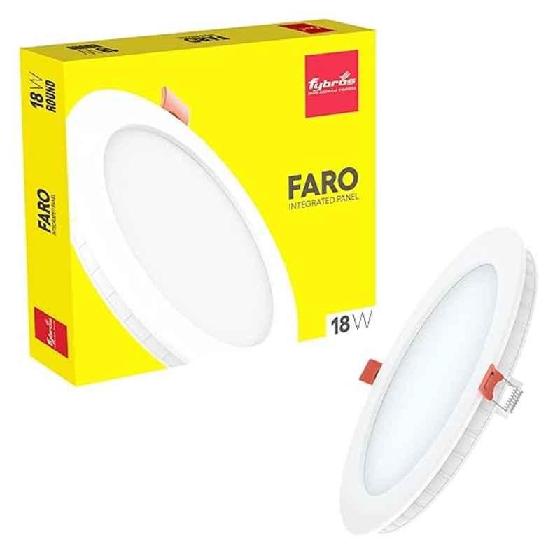 Fybros Faro 18W Polycarbonate Cool White Round LED Panel Light, FLS5063A