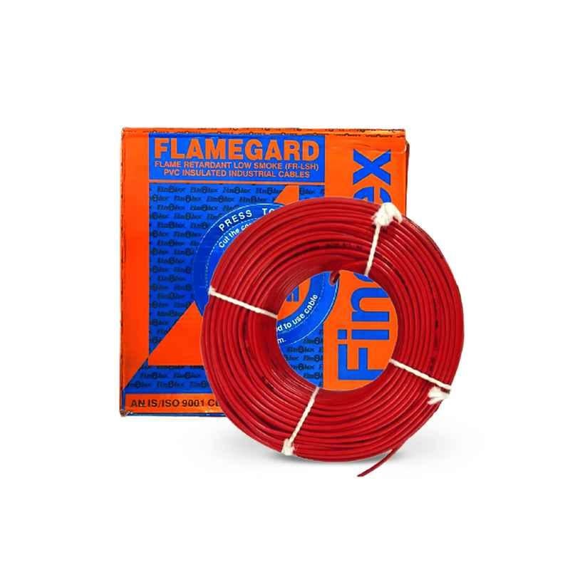 Finolex 4 Sqmm 90m Red Single Core FR-LSH PVC Insulated Industrial Cables, 10106
