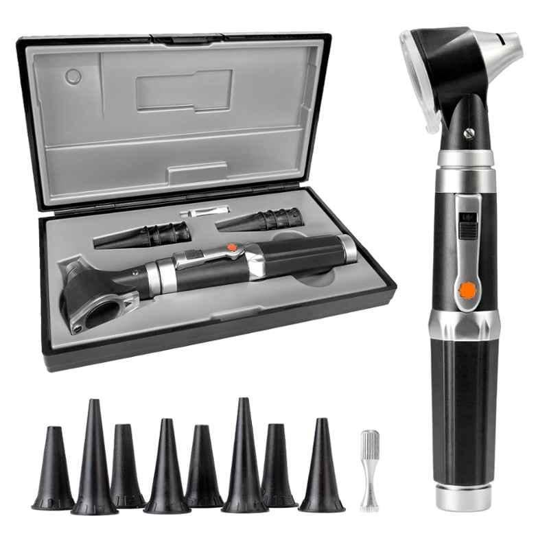 MCP HS-OT10G 3X Black Otoscope with 4 Pcs Ear Tips & Hard Plastic Case