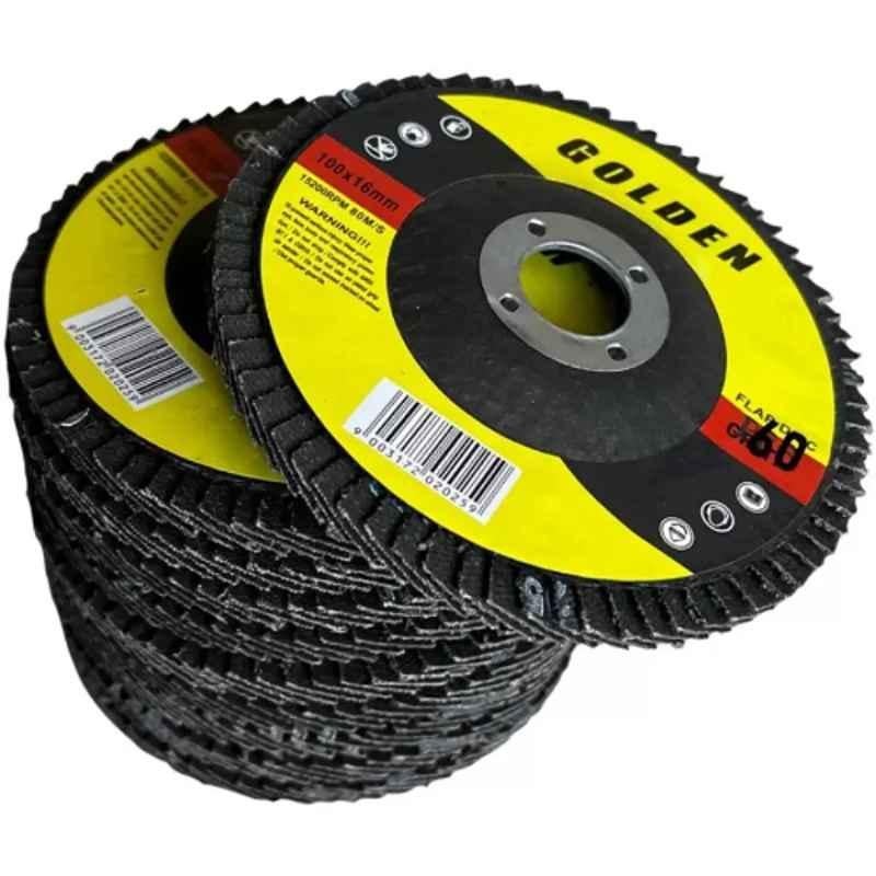 Zebra Premium Tools Z-FP60 4 inch Aluminium Oxide Flap Disc for Angle Grinder (Pack of 10)