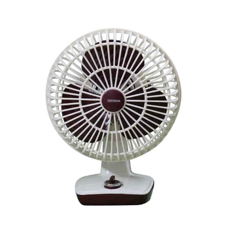 Zeorgia 42W 1456rpm Plastic Cherry & Ivory Table Fan, Sweep: 225 mm
