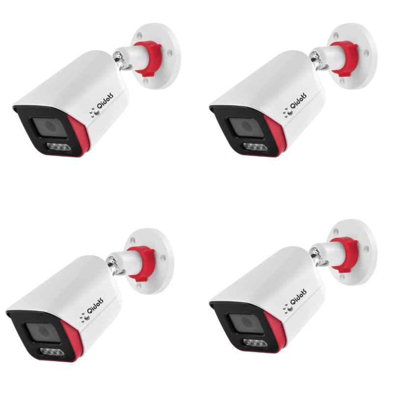 Qidots Phoenix Pro 8MP 2.8mm 3840x2160p Outdoor IP Bullet Camera with 3 Year Warranty, (Pack of 4), NVR Enabled